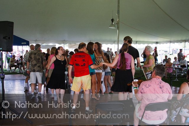 People joining in the Irish dancing at Irish Fest